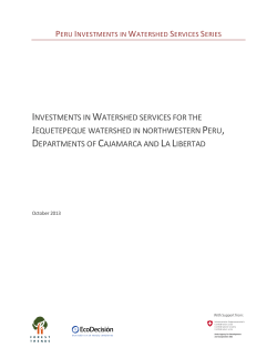 investments in watershed services for the