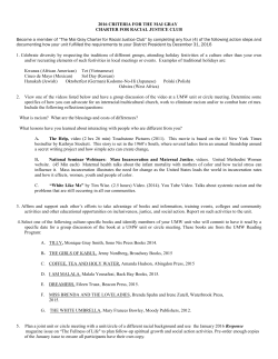 2016 CRITERIA FOR THE MAI GRAY CHARTER FOR RACIAL