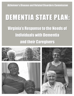 Dementia State Plan: Virginia`s Response to the Needs of
