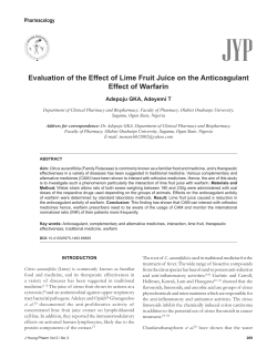 Evaluation of the Effect of Lime Fruit Juice on the Anticoagulant