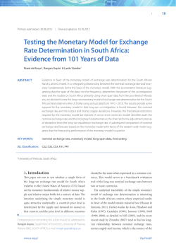 Testing the Monetary Model for Exchange Rate Determination in