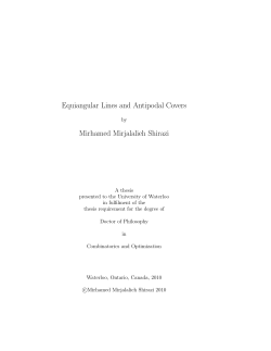 Equiangular Lines and Antipodal Covers Mirhamed