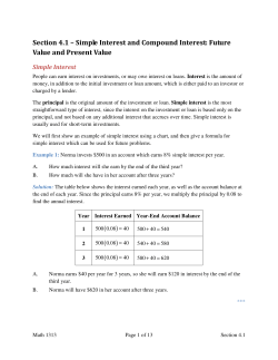 Simple Interest and Compound Interest: Future Value and Present