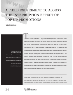 A field experiment to assess the interruption effect of pop