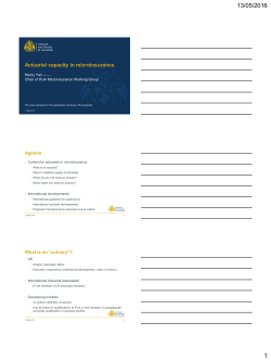 Actuarial Capacity in Microinsurance