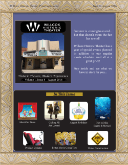 In This Issue - Willcox Historic Theater