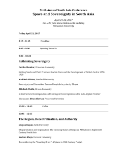Space and Sovereignty in South Asia - PIIRS