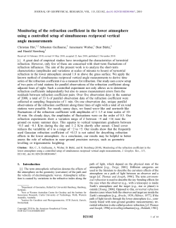 Monitoring of the refraction coefficient in the lower atmosphere using