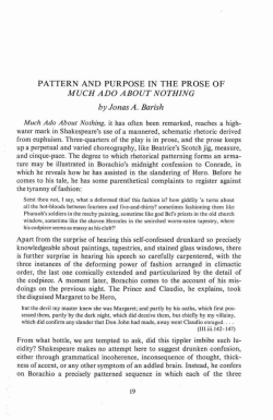 Pattern and Purpose in the Prose of Much Ado About Nothing