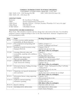 comm 111: fundamentals of speech communication