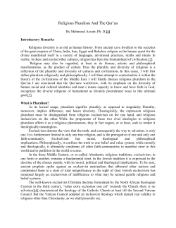 Religious Pluralism And The Qur`an - International Institute of Islamic