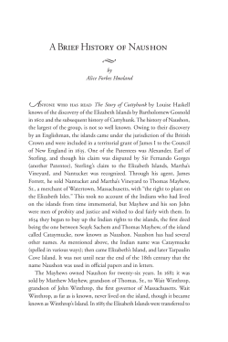 A Brief History of Naushon - Cuttyhunk Historical Society