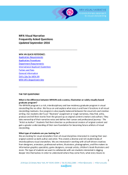 MFA Visual Narrative Frequently Asked Questions Updated