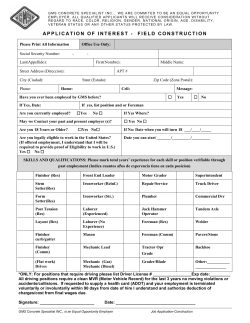 application of interest - field construction