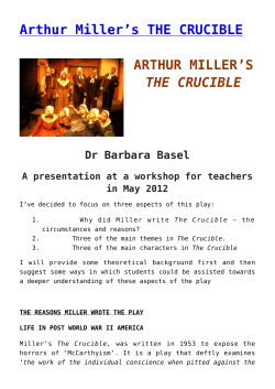 Arthur Miller`s THE CRUCIBLE