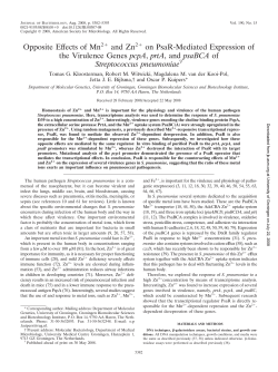Opposite Effects of Mn2+ and Zn2+ on PsaR