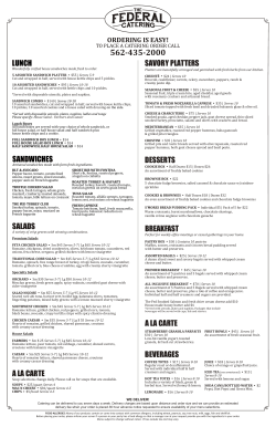 Catering Menu
