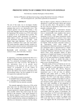 PHONETIC EFFECTS OF CORRECTIVE FOCUS IN ESTONIAN
