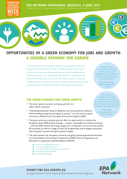 opportunities of a green economy for jobs and growth a sensible