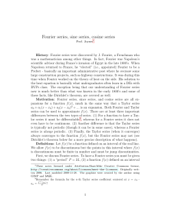 Fourier series, sine series, cosine series