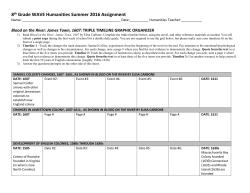8th Grade WAVE Humanities Summer 2016 Assignment