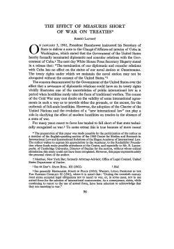 The Effect of Measures Short of War on Treaties