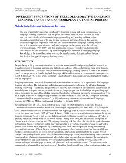 Divergent Perceptions of Tellecollaborative Language Learning