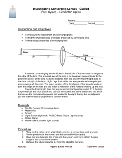 Investigating Converging Lenses - Guided PSI Physics &ndash; Geometric