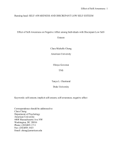 Effect of Self-Awareness - Duke University`s Fuqua School of Business