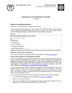 questionnaire on relations between the legislature and the executive