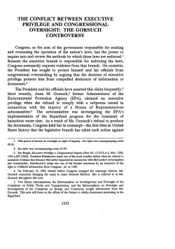 The Conflict Between Executive Privilege and Congressional
