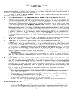 Official Rules &ndash; Dollar Bill Game &ndash; WQSM-FM (002)