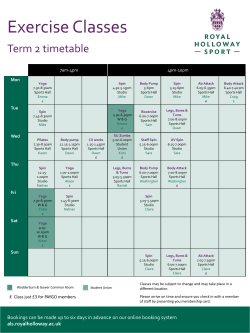 Term 2 classes leaflet