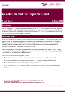 Devolution and the Supreme Court