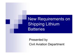 New Requirements on Shipping Lithium Batteries