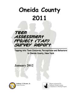 2011 Oneida County TAP Survey Report