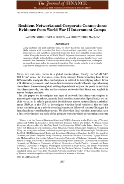 Resident Networks and Corporate Connections