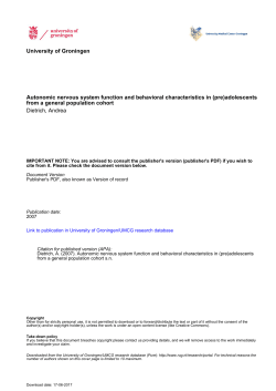 Autonomic nervous system function and behavioral