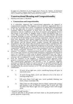 Constructional Meaning and Compositionality