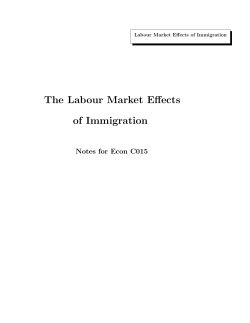 The Labour Market Effects of Immigration