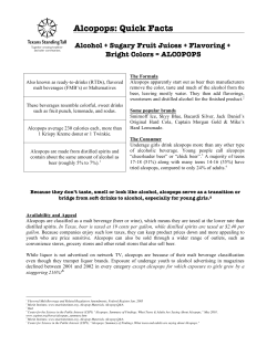 Alcopops: Quick Facts - Texans Standing Tall