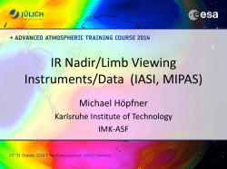 IR Nadir/Limb Viewing Instruments/Data