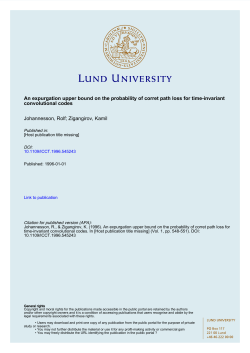 An expurgation upper bound on the probability of corret path loss for