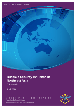 Russia`s Security Influence in Northeast Asia. Andrew Cosh