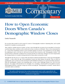 How to Open Economic Doors When Canada`s Demographic
