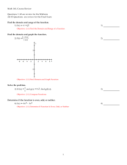 Math 140, Course Review Questions 1