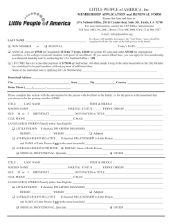Membership Form - Little People of America