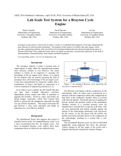 Lab Scale Test System for a Brayton Cycle Engine