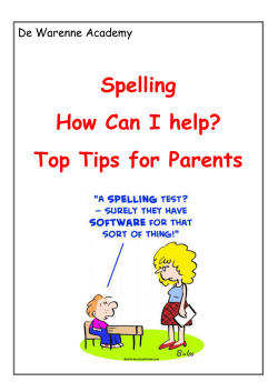 Spelling Guide - De Warenne Academy