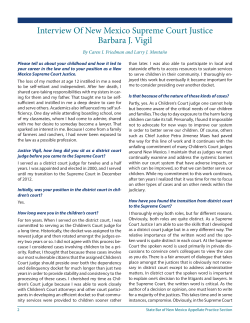 Interview Of New Mexico Supreme Court Justice Barbara J. Vigil